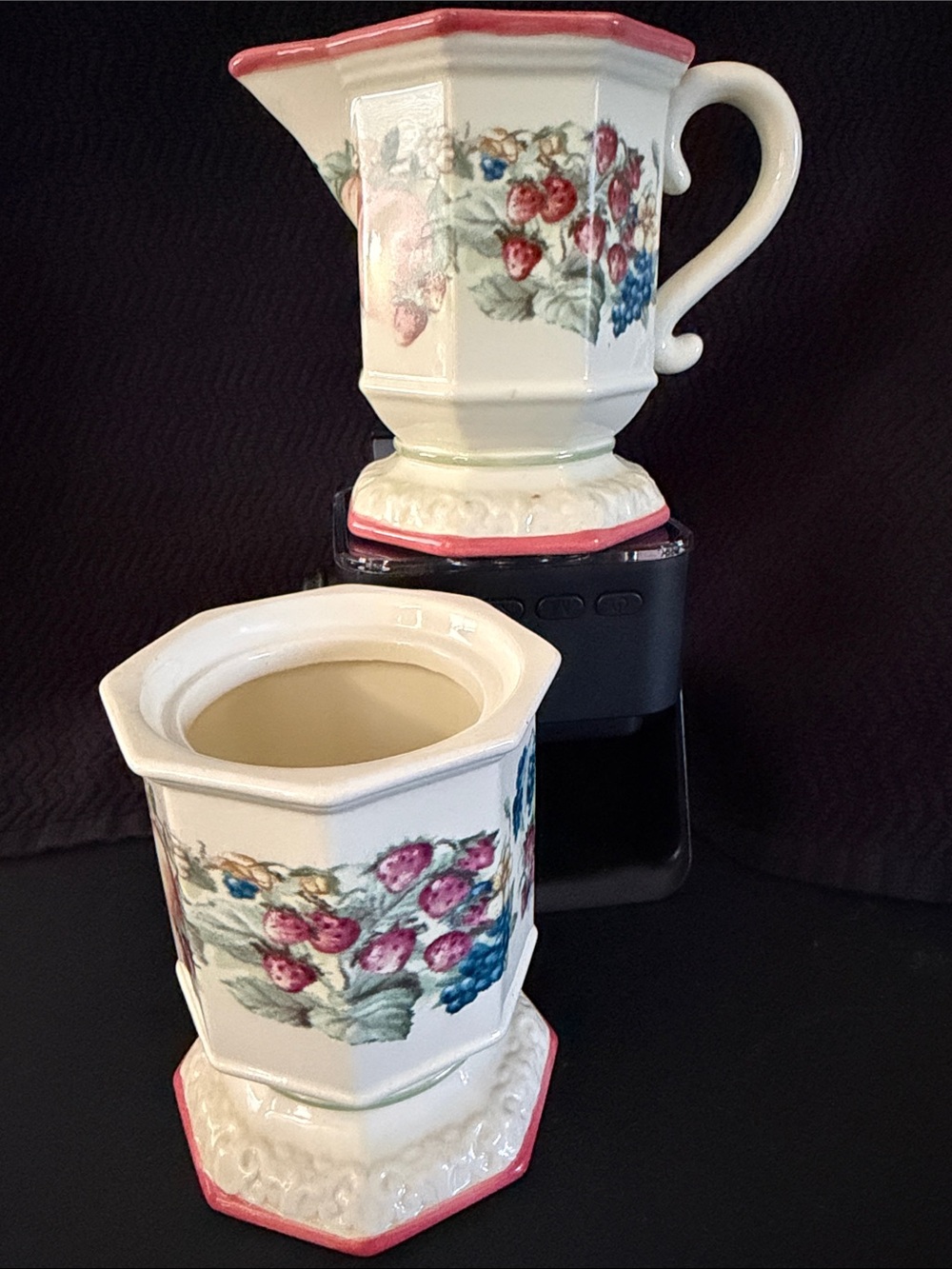 Avon’s Sweet Country Harvest Ceramic Creamer and Sugar Dish